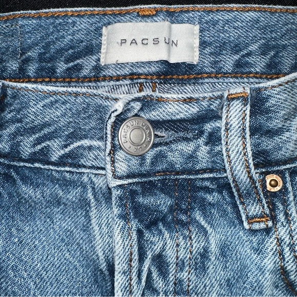Pacsun Dad Jean size 26 Classic Blue Denim Jeans button fly high rise - Picture 2 of 8
